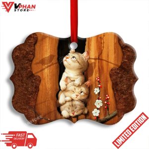 Cat Kitten Happy Life Horizontal Ornament 1