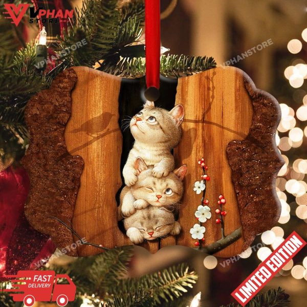 Cat Kitten Happy Life Horizontal Ornament