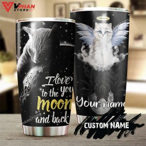 Cat Love You To Moon And Back Personalized Tumbler 1