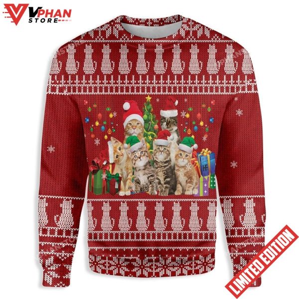 Cat Lovers Christmas Ugly Sweater