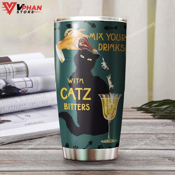 Cat Mix Your Drinks With Catz Bitters Personalized Tumbler