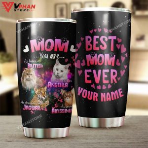 Cat Mom You Are As Strong As Jaguar Personalized Tumbler 1