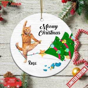 Cat Personalized Ceramic Ornament 1