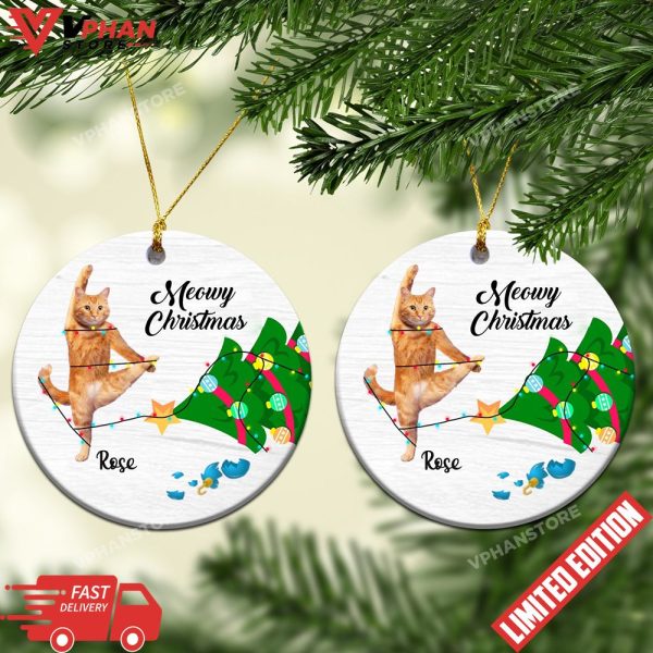 Cat Personalized Ceramic Ornament