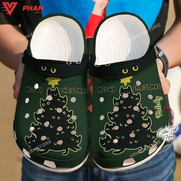 Cat Personalized Merry Christmas Classic Clogs Shoes