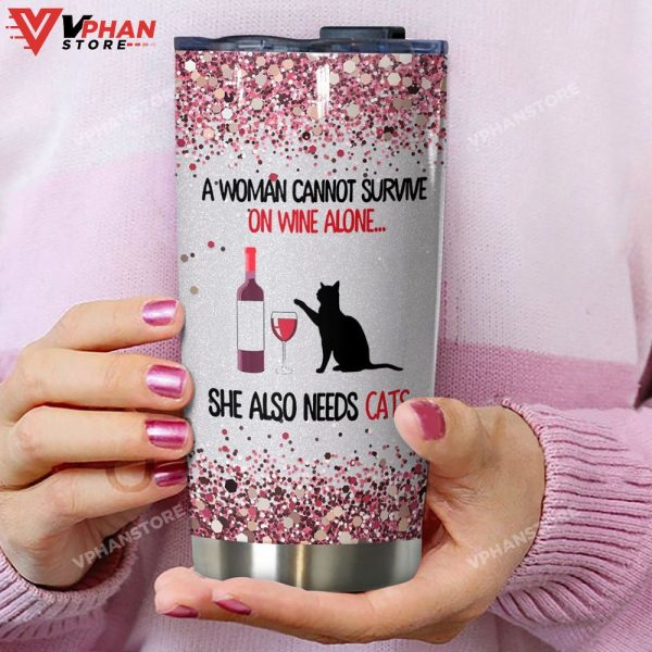 Cat Personalized She Also Needs Cats Tumbler