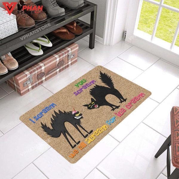 Cat Scream For Ice Cream DoorMat