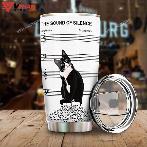 Cat The Sound Of Silence Tuxedo Cat Personalized Tumbler