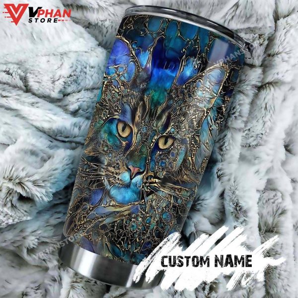 Cat Trippy Metal Style Personalized Tumbler