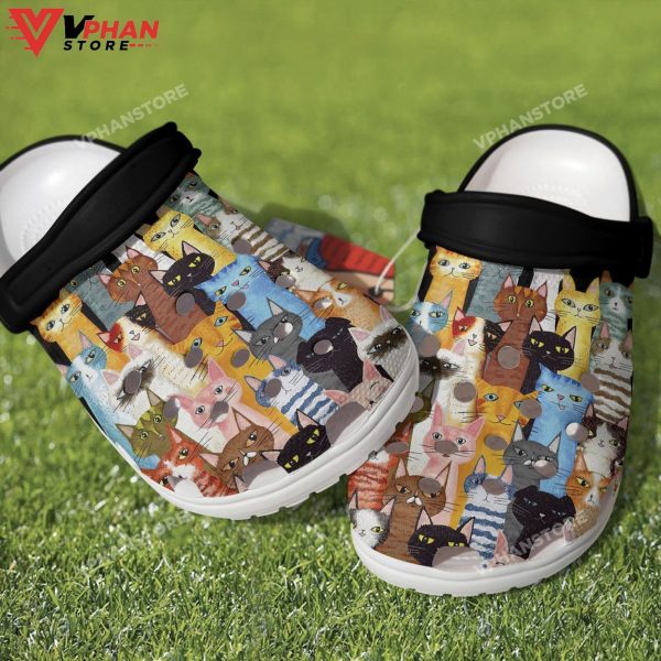 Colorful Cats Classic Clogs Shoes