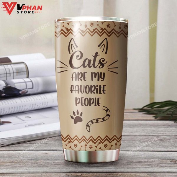 Cats Are My Favorite People Personalized Tumbler