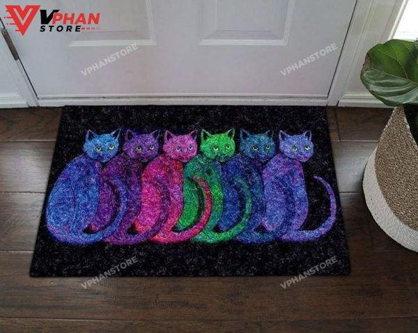 Cats Colorful Easy Clean Welcome DoorMat