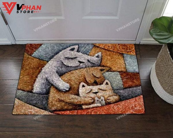 Cats Family Easy Clean Welcome DoorMat