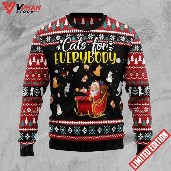 Cats For Everybody Merry Ugly Christmas Sweater