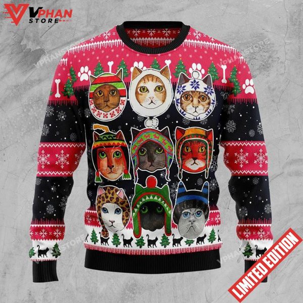 Cats In Winter Ugly Christmas Sweater