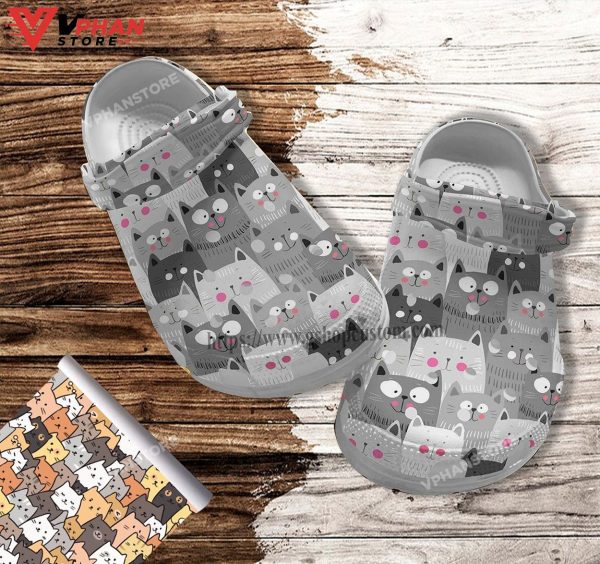 Chibi Cat Anime Cute Grey Cat Anime Manga Lover Clogs Shoes