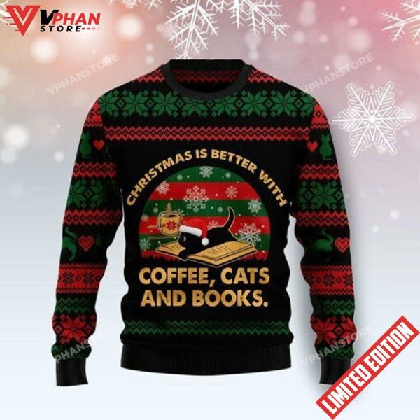 Christmas Better With Cat Ugly Sweater