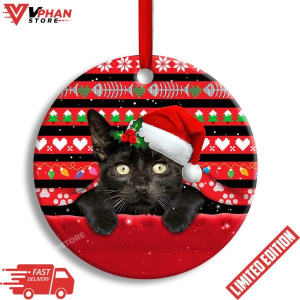 Black Cat Funny Xmas Decor Tree Hanging Christmas Ornament