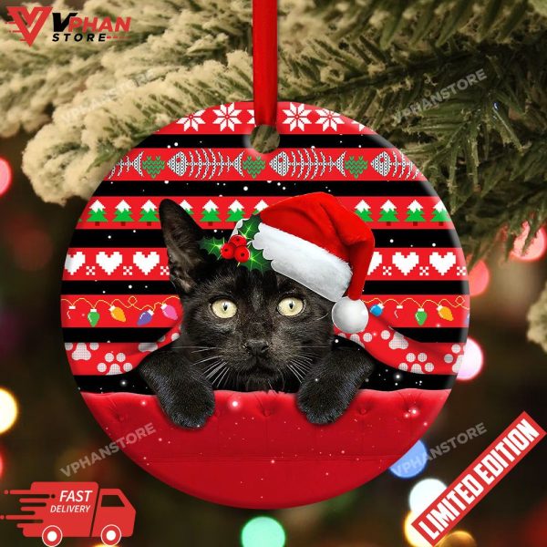 Black Cat Funny Xmas Decor Tree Hanging Christmas Ornament