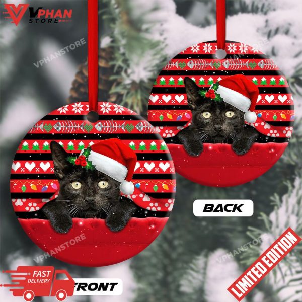 Black Cat Funny Xmas Decor Tree Hanging Christmas Ornament