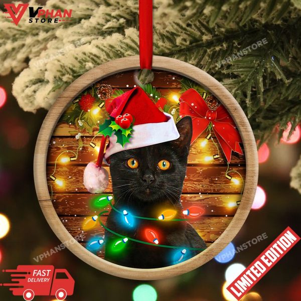 Black Cat Funny Xmas Light Decor Tree Hanging Christmas Ornament