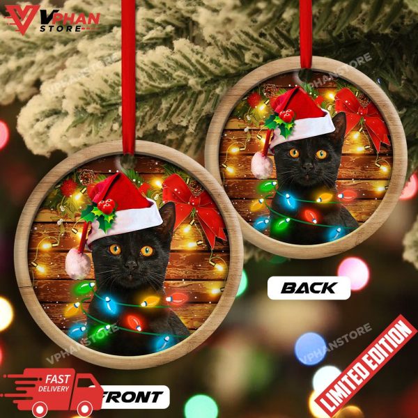 Black Cat Funny Xmas Light Decor Tree Hanging Christmas Ornament