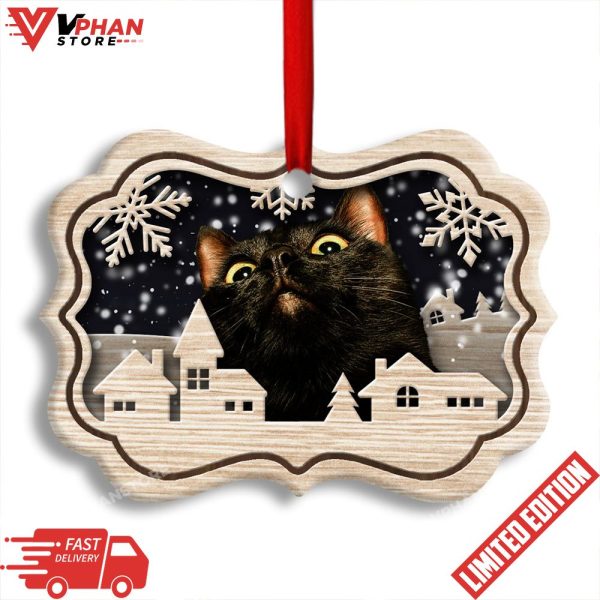 Christmas Cat Meow Xmas Winter Cats Cat Lovers Ornament