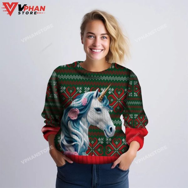 Christmas Pattern Unicorn Ugly Sweater