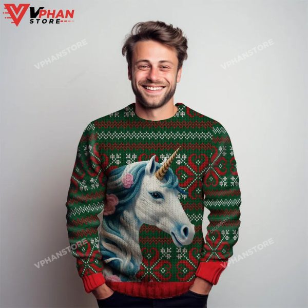 Christmas Pattern Unicorn Ugly Sweater