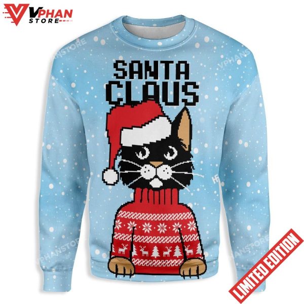 Christmas Santa Claus Cat Ugly Sweater