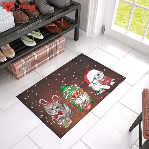 Cute Christmas Cat DoorMat