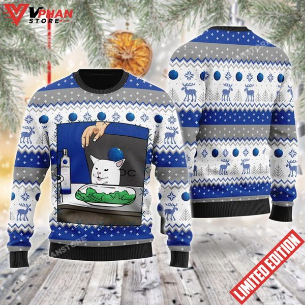 Ciroc Vodka Cat Meme Christmas Ugly Sweater