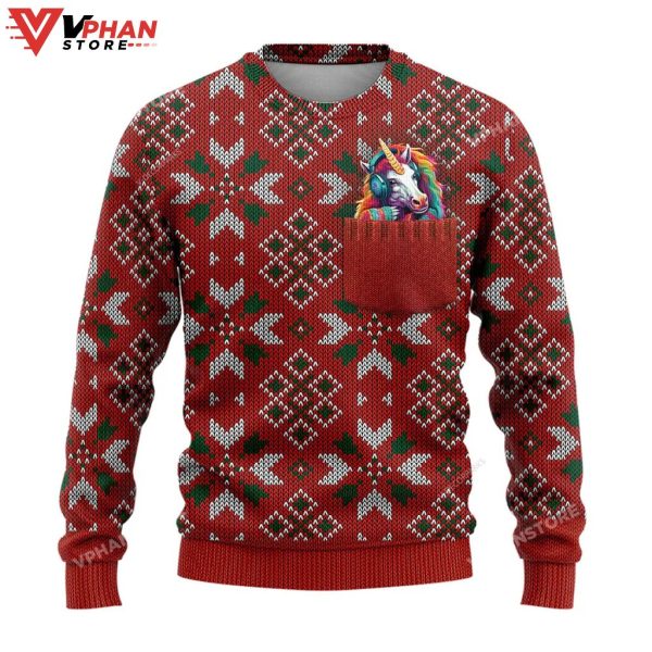 Colorful Unicorn 3D Ugly Christmas Sweater