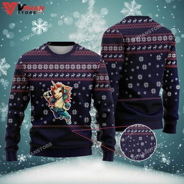 Colorful Unicorn Ugly Christmas Sweater