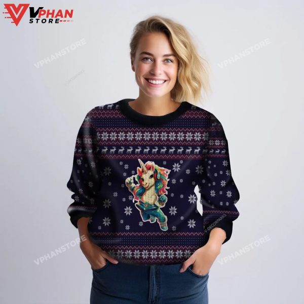 Colorful Unicorn Ugly Christmas Sweater