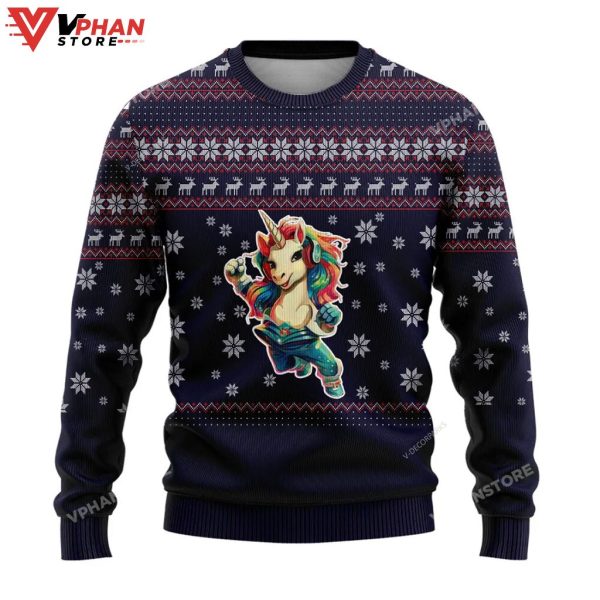 Colorful Unicorn Ugly Christmas Sweater