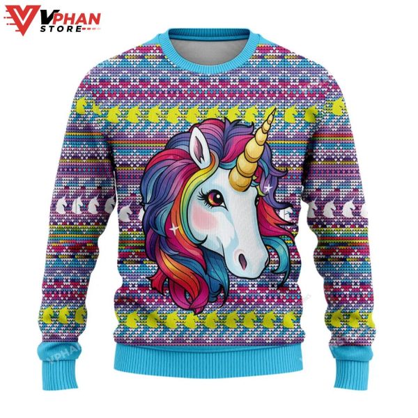 Colorful Unicorn Xmas Holiday Ugly Sweater