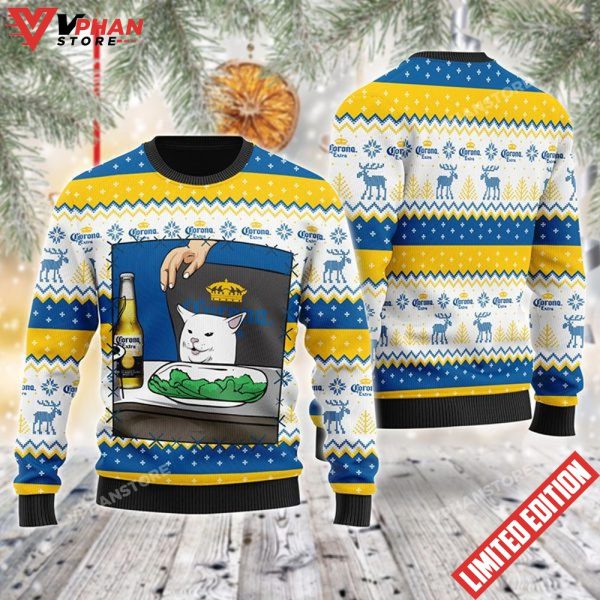 Corona Extra Cat Meme Christmas Sweater