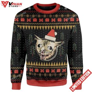 Coughing Cat Meme Sweater Apparel Dolerstore Ugly Sweater 1