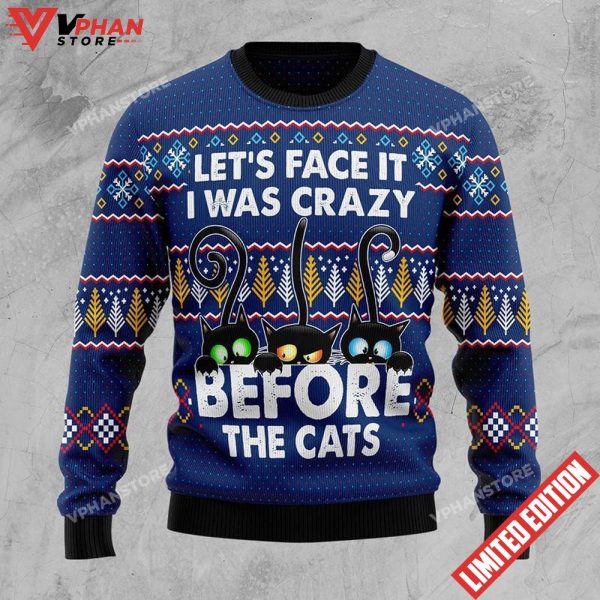 Crazy Cat Ugly Christmas Sweater