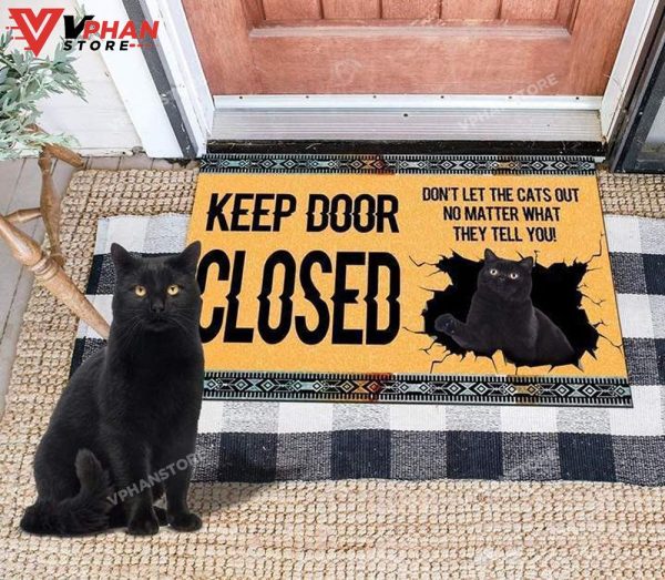 Custom Cat Keep Door Closed DoorMat