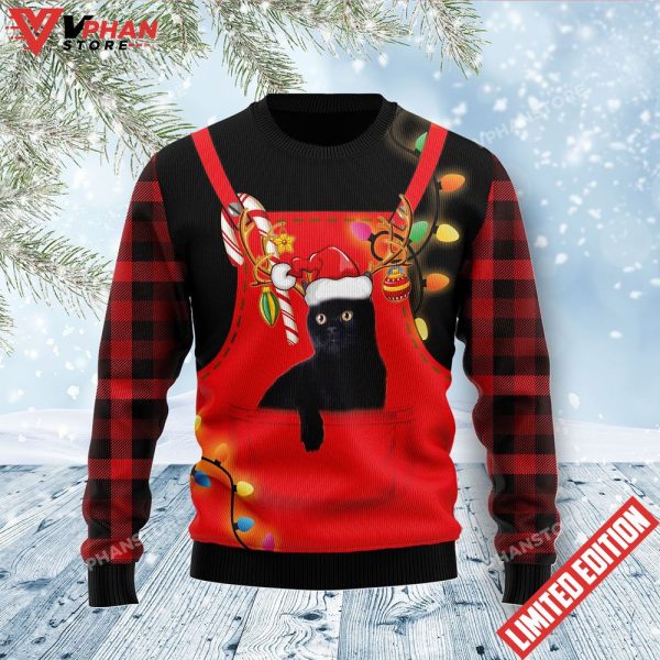 Cute Black Cat Ugly Christmas Sweater