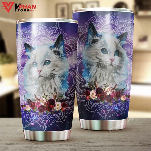 Cute British Longhair Cat Mandala Tumbler