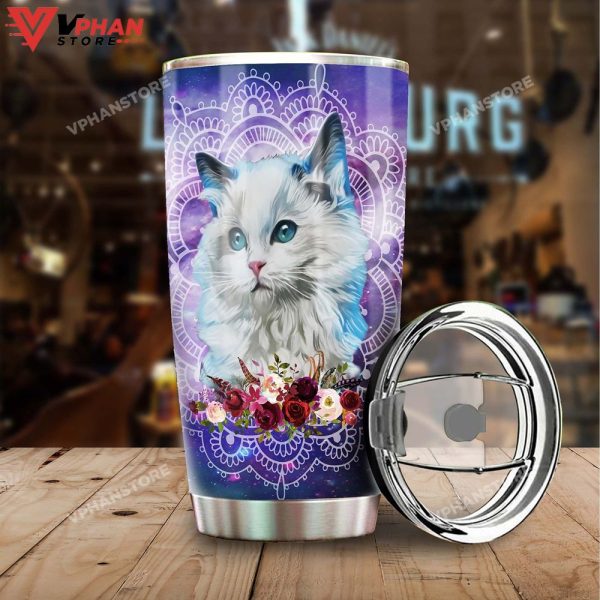 Cute British Longhair Cat Mandala Tumbler