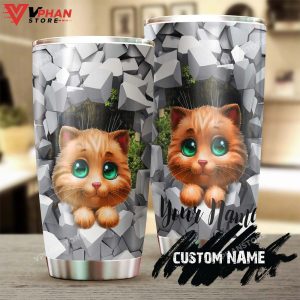 Cute Cat Big Eyes Personalized Tumbler 1