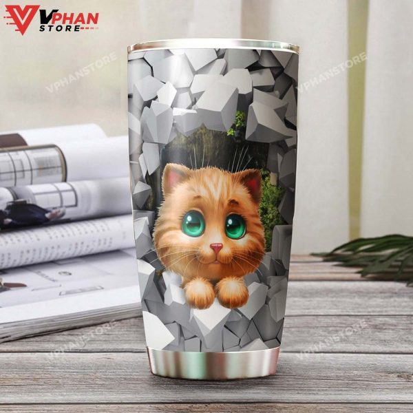 Cute Cat Big Eyes Personalized Tumbler