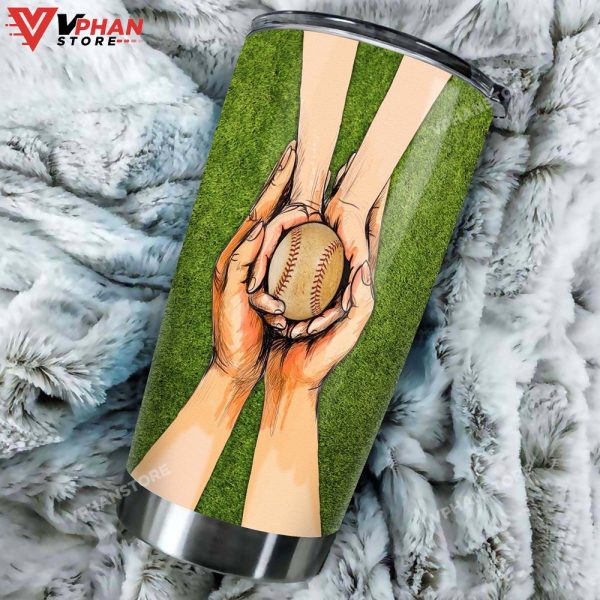 Dad Thank You For Teaching Me Throw And Catch Personalized Tumbler