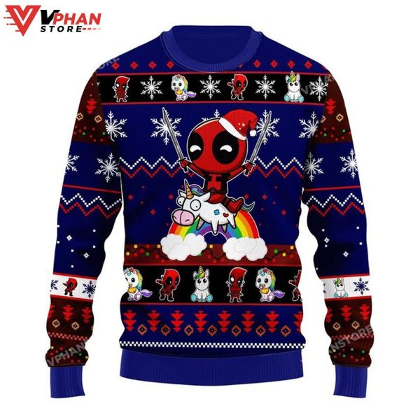 Deadpool Unicorn Rainbow Ugly Sweater