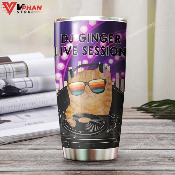 Dj Cat Party Cat Funny Cat Personalized Tumbler