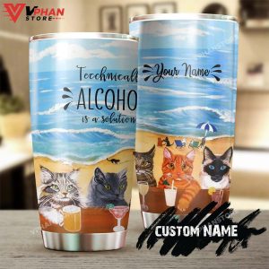 Drinking Cats On The Beach Personalized Tumbler 1